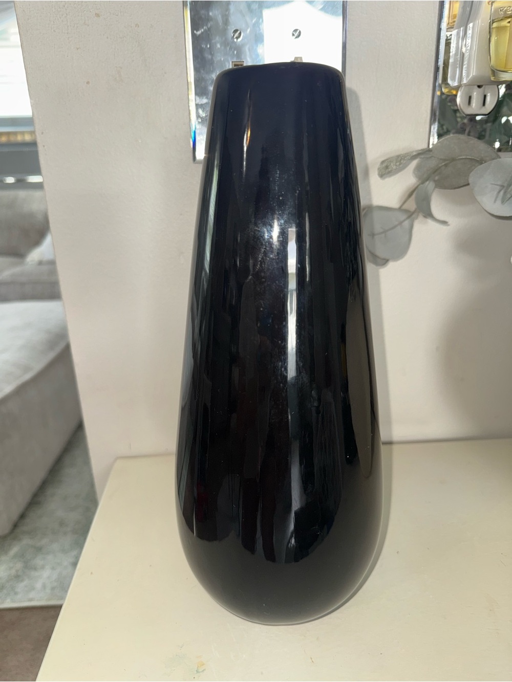 Hobby Lobby Black Glossy Ceramic Floor Vase